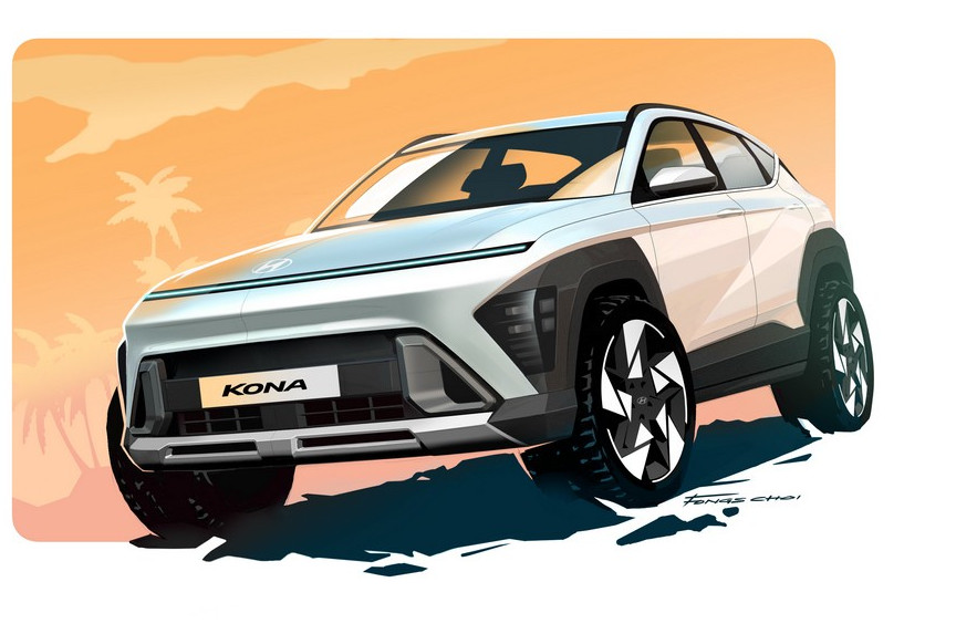 Hyundai Kona второго поколения: новые фирменные картинки и кадры с «живым» кроссовером - «Автоновости»