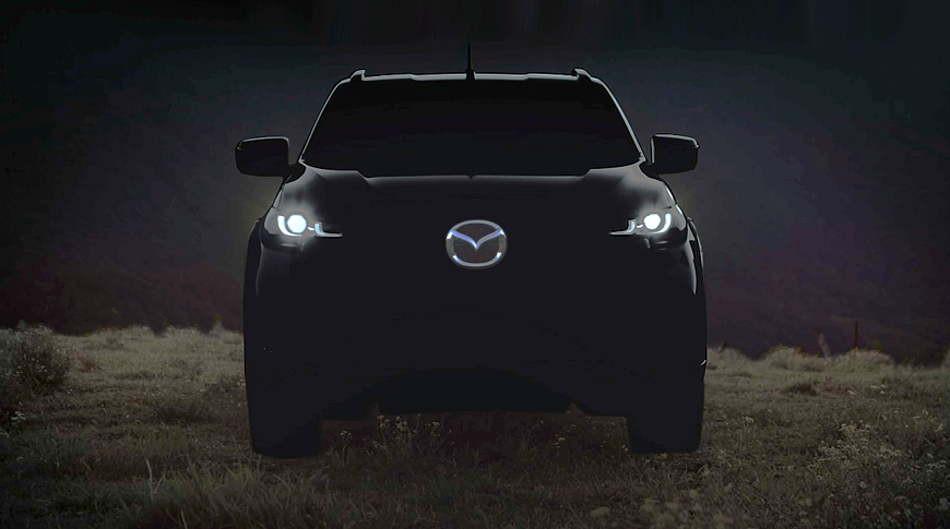 Обновлённый пикап Mazda BT-50 с огромным логотипом показался на первом тизере - «Автоновости»