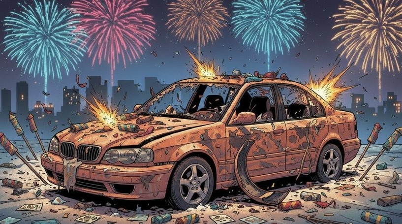 Россиянам разъяснили, что делать при повреждении автомобиля фейерверками - «ГИБДД»